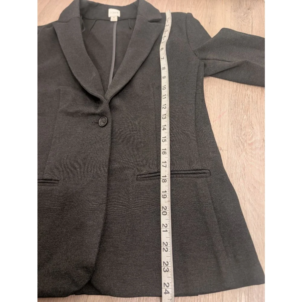 Women's J.CREW Charcoa Ponte Workl Blazer & Suit Jacket Size 4 Corporate wear